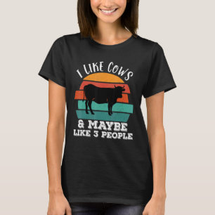 Camiseta Eu Gosto De Vacas E Talvez Como 3 Pessoas Amante d