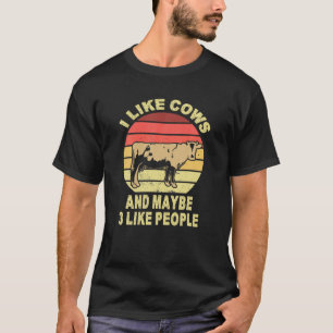 Camiseta Eu Gosto De Vacas E Talvez Como 3 Pessoas De Fazen
