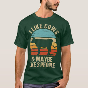Camiseta Eu Gosto De Vacas E Talvez Como 3 Pessoas De Fazen