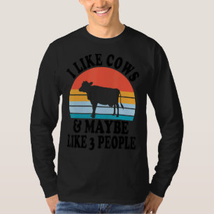 Camiseta Eu Gosto De Vacas E Talvez Como Três Agricultores