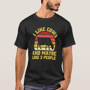 Camiseta Eu Gosto de Vacas E Talvez Goste de 3 Pessoas Anim