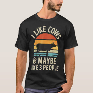 Camiseta Eu Gosto de Vacas E Talvez Goste de 3 Pessoas Faze