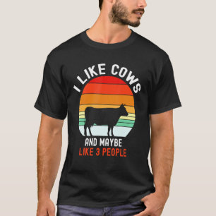 Camiseta Eu Gosto de Vacas e Talvez Goste de 3 Pessoas Quei