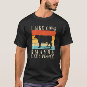 Camiseta Eu Gosto de Vacas E Talvez Goste de 3 Pessoas Vaca