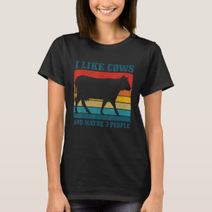 Camiseta Eu Gosto De Vacas E Talvez Três Pessoas De Fazenda