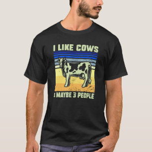 Camiseta Eu Gosto de Vacas & Talvez 3 Pessoas Citação de V