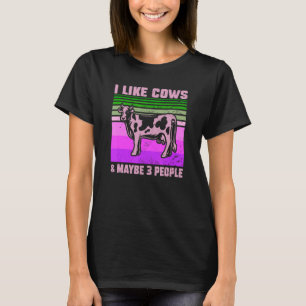 Camiseta Eu Gosto de Vacas & Talvez 3 Pessoas Citação de V
