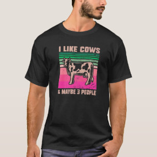 Camiseta Eu Gosto de Vacas & Talvez 3 Pessoas  Citação Gráf