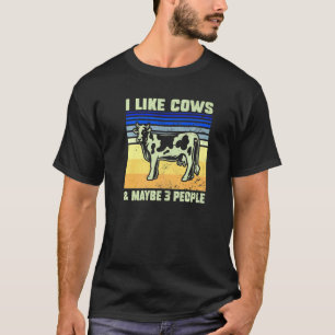 Camiseta Eu Gosto de Vacas & Talvez 3 Pessoas Vaca Citaçã