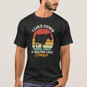 Camiseta Eu Gosto de Vacas & Talvez Goste de 3 Pessoas Vaca
