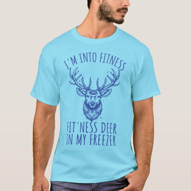 Camiseta Eu gosto de veado de ajustado malhação no meu free (Frente)