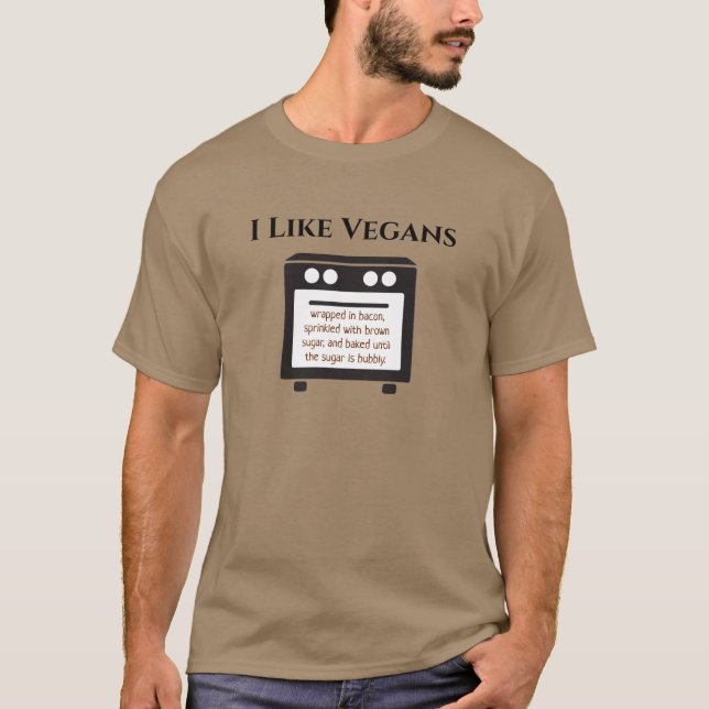 Camiseta Eu Gosto De Vegans Engraçados Insultas Anti-Vegan  (Frente)