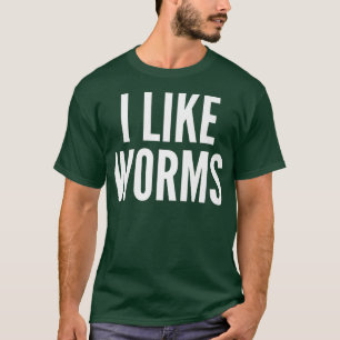 Camiseta Eu Gosto De Vermes De Peixes De Pesca