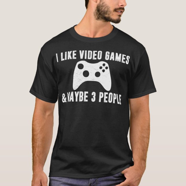 Camiseta EU GOSTO DE VIDEOS GAMES TALVEZ 3 PESSOAS Gamer Ga (Frente)