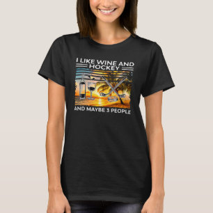 Camiseta Eu Gosto De Vinho E Hóquei E Talvez 3 Pessoas De V