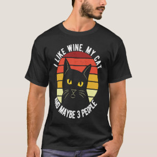 Camiseta Eu Gosto de Vinho Meu Gato E Talvez 3 Pessoas