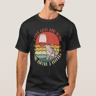 Camiseta Eu Gosto De Vinho Meu Gato E Talvez 3 Pessoas Mulh