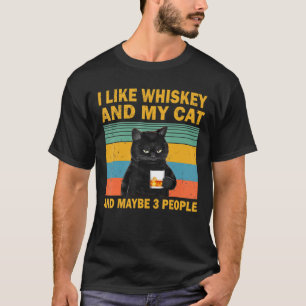 Camiseta Eu Gosto De Whiskey Meu Gato E Talvez 3 Pessoas Ca