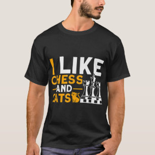 Camiseta Eu Gosto De Xadrez E Gato De Xadrez