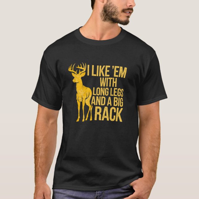 Camiseta Eu Gosto deles Com Pernas Longas e Caça de Veado M (Frente)