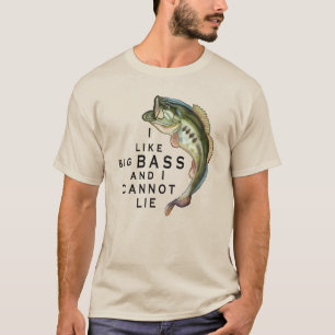 Camiseta Eu gosto do Big Bass Engraçado Pesca