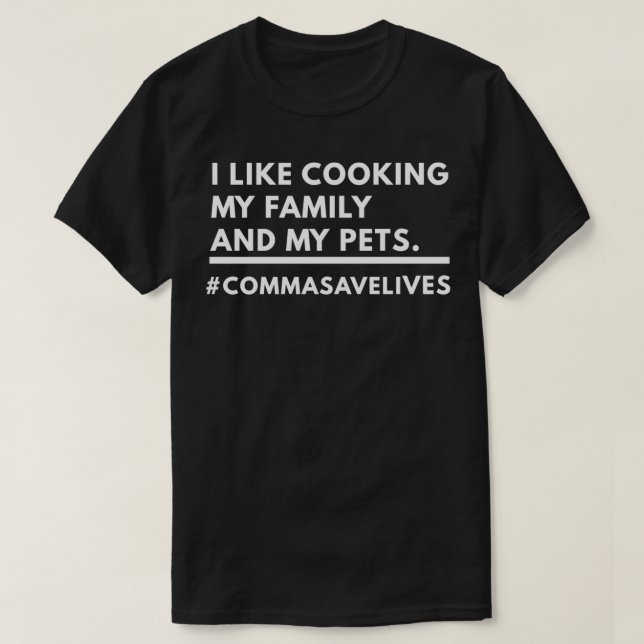 Camiseta Eu gosto do Cozinhar, da minha família e dos meus  (Frente do Design)