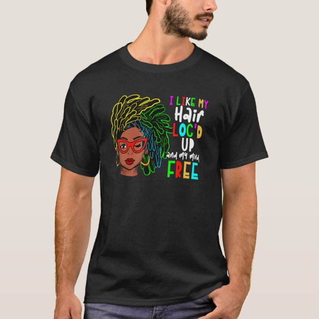 Camiseta Eu Gosto Do Meu Cabelo De Cima E Da Minha Mente Li (Frente)