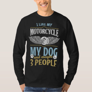 Camiseta Eu gosto do meu cachorro de motocicleta 3 Pessoas