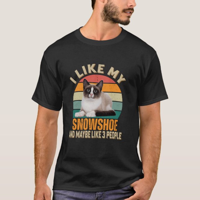 Camiseta Eu Gosto Do Meu Gato De Snowshoe Talvez 3 Pessoas  (Frente)