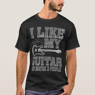 Camiseta EU GOSTO DO MEU GUITAR E TALVEZ 3 PESSOAS T-Shirt