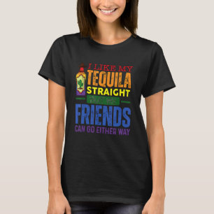 Camiseta Eu Gosto Do Meu Hetero De Tequila Mas Meus Amigos 
