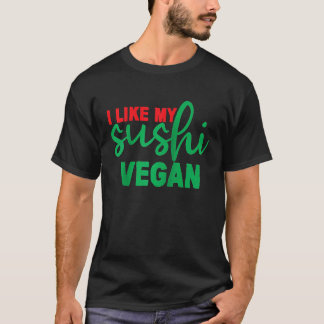 Camiseta Eu Gosto do Meu Sushi Vegano Raglan