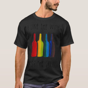 Camiseta Eu gosto do vinho, não do rótulo Rainbow LGBT Prid