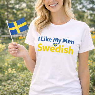 Camiseta Eu Gosto dos Meus Homens Suecos Engraçados Humor S