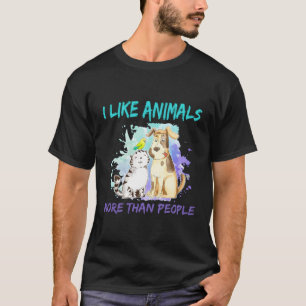 Camiseta Eu Gosto Mais De Animais Do Que De Pessoas
