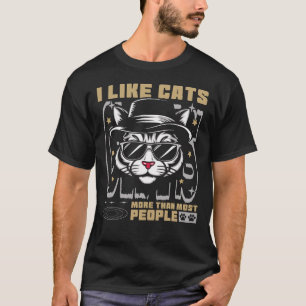 Camiseta Eu Gosto Mais de Gatos do Que a Maioria das Pessoa
