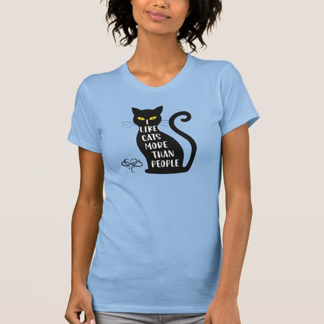 Camiseta Eu Gosto Mais De Gatos Do Que De Pessoas (Frente)