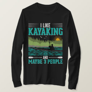 Camiseta Eu Gosto Mais De Kayaking Do Que De Pessoas