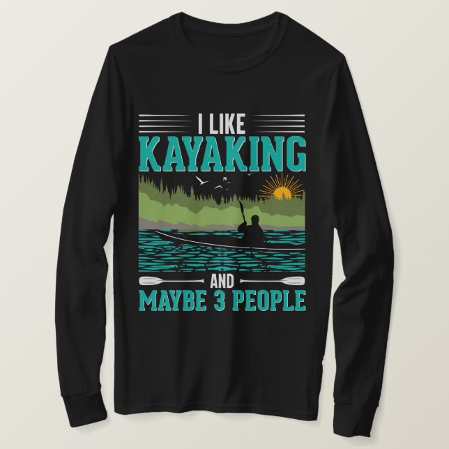 Camiseta Eu Gosto Mais De Kayaking Do Que De Pessoas (Frente do Design)