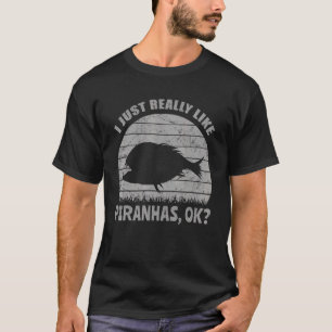 Camiseta Eu Gosto Mesmo De Piranhas, Ok Peixe Afastado