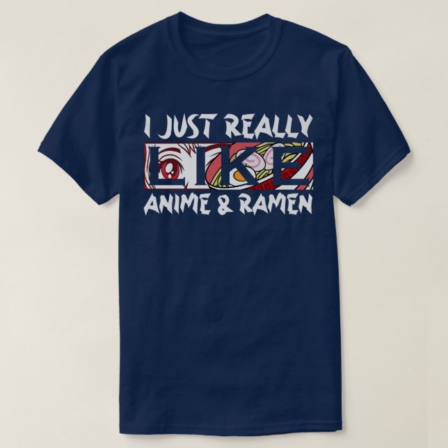 Camiseta Eu Gosto Muito De Anime E Ramen Kawaii Manga 21 (Frente do Design)