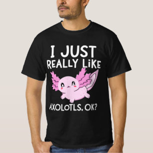 Camiseta Eu Gosto Muito De Axolotls Ok Meninas Kawai