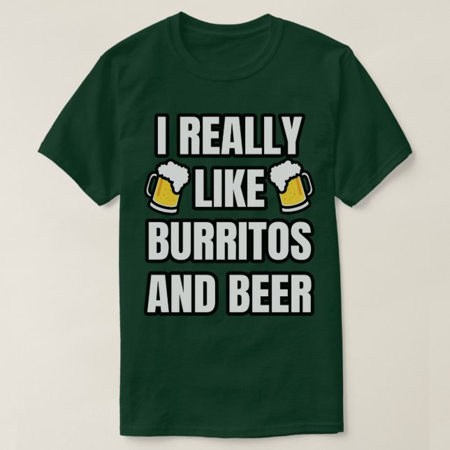 Camiseta Eu Gosto Muito De Burritos E Cerveja (Frente do Design)
