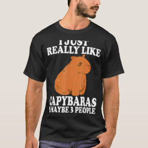 Camiseta Eu Gosto Muito De Capybaras E Talvez De 3 Pessoas