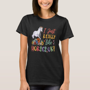 Camiseta Eu Gosto Muito De Cavalos, Arco De Cavalo Floral.