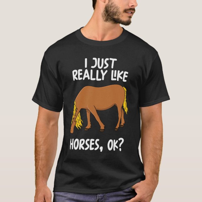 Camiseta Eu Gosto Muito De Cavalos Ok (Frente)