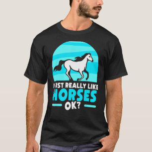 Camiseta Eu Gosto Muito De Cavalos Ok Andando Cavaleiro Cav