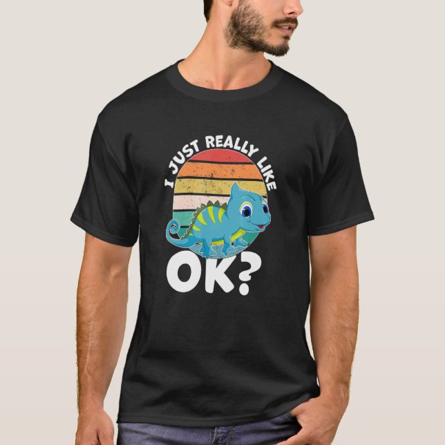 Camiseta Eu Gosto Muito De Chameleon Lizard Reptile (Frente)