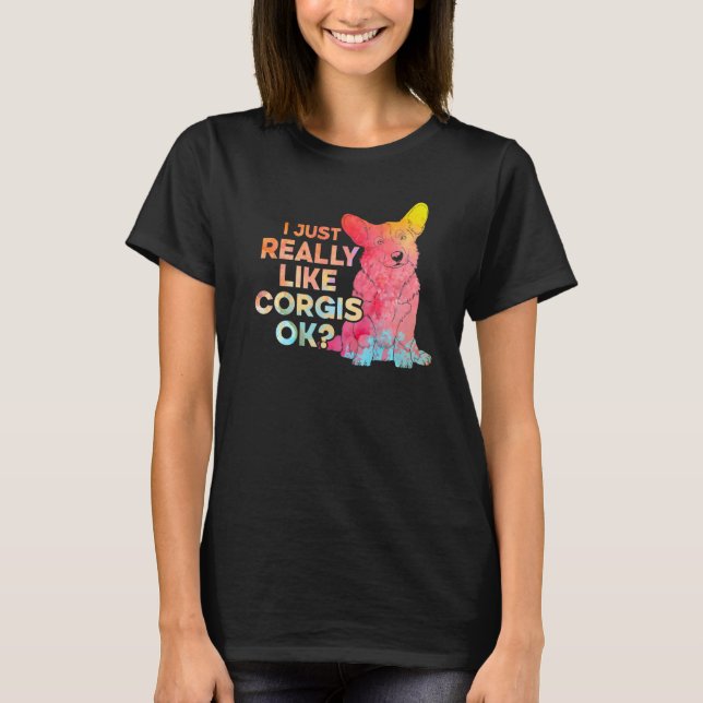 Camiseta Eu Gosto Muito De Corgis Ok Premium (Frente)