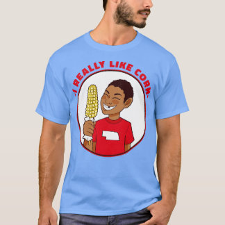 Camiseta Eu Gosto Muito De Corn Engraçado, Criança De Milho